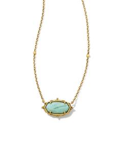 Baroque Vintage Gold Elisa Pendant Necklace in Sea Green Chrysocolla