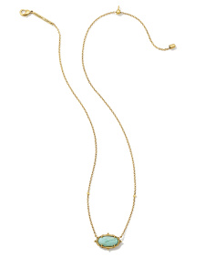 Baroque Vintage Gold Elisa Pendant Necklace in Sea Green Chrysocolla