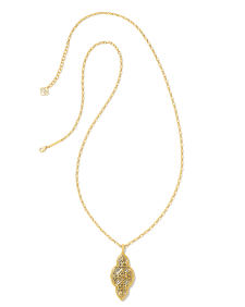 Abbie Long Pendant Necklace in Vintage Gold