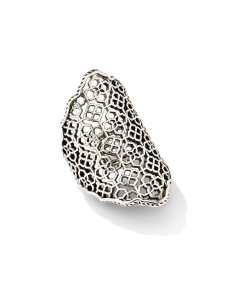 Boone Small Cocktail Ring in Vintage Silver