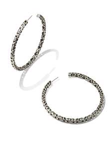 Maggie Hoop Earrings in Vintage Silver