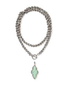 Abbie Etch Frame Large Long Pendant Necklace