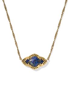 Abbie Vintage Gold Etch Frame Short Pendant Necklace