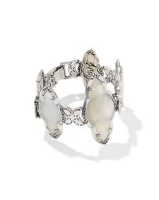 Abbie Vintage Silver Etch Frame Statement Bracelet