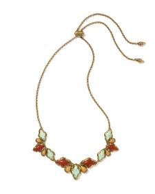 Abbie Vintage Gold Etch Frame Statement Necklace