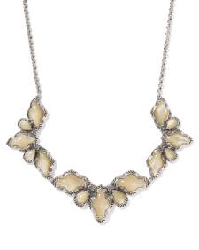 Abbie Vintage Silver Etch Frame Statement Necklace