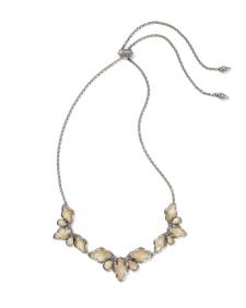 Abbie Vintage Silver Etch Frame Statement Necklace