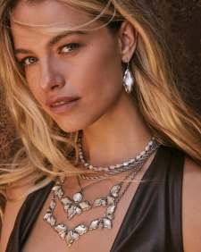 Abbie Vintage Silver Etch Frame Drop Earrings