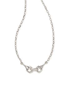 Beau Short Pendant Necklace in Vintage Silver