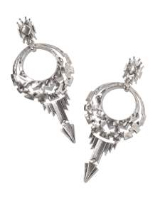 Shera Statement Earrings in Vintage Silver