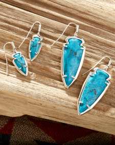 Skylar Vintage Silver Drop Earrings in Variegated Dark Teal Magnesite