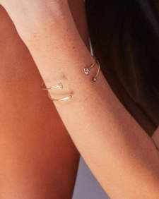 Marisa 14k Yellow Gold Cuff Bracelet in White Diamond