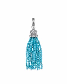 Beaded Tassel Charm in Turquoise Magnesite