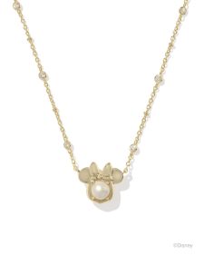 Disney | Kendra Scott Gold Minnie Mouse Short Pendant Necklace in Freshwater Cultured Pearl