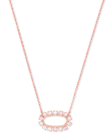 Elisa Open Frame Crystal Pendant Necklace