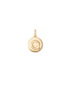 Letter Q Coin Charm in 18k Gold Vermeil