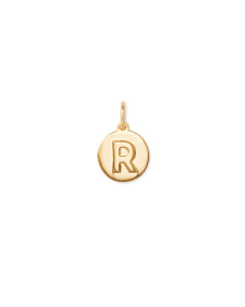Letter R Coin Charm in 18k Gold Vermeil