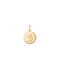 Letter S Coin Charm in 18k Gold Vermeil
