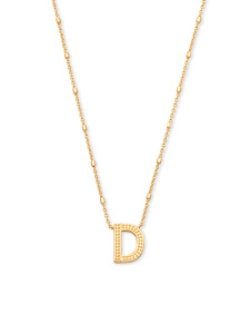 Letter D Pendant Necklace in Gold