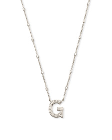 Letter G Pendant Necklace in Silver