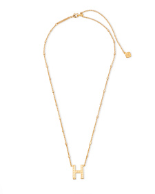 Letter H Pendant Necklace in Gold