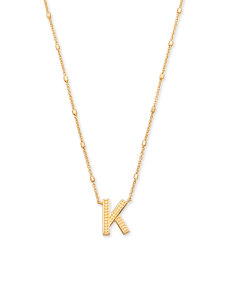 Letter K Pendant Necklace in Gold