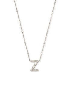 Letter Z Pendant Necklace in Silver