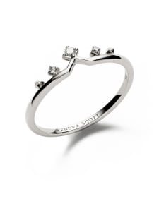 Michelle 14k White Gold Band Ring in White Diamond 