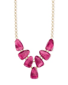 Harlie Gold Statement Necklace in Berry Illusion