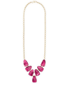 Harlie Gold Statement Necklace in Berry Illusion