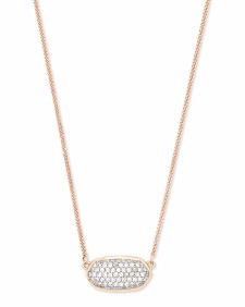 Elisa Pendant Necklace in Pave Diamond and 14k Rose Gold