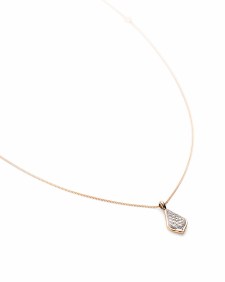 LELA NECKLACE 14K RSG WHITE DIAMOND