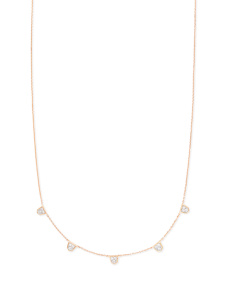 0.17 ct Shannon 14k Rose Gold Collar Necklace in White Diamond