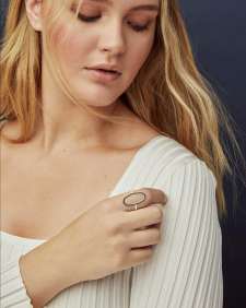 0.16 ct Dani 14k Yellow Gold Open Ring in Black Diamond