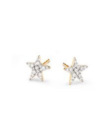 Star 14k Yellow Gold Stud Earrings