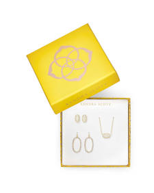 Elisa Necklace, Ellie Earrings, & Elle Open Frame Crystal Earrings Gift Set