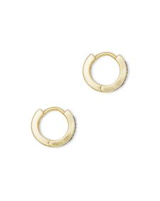 Jack Gold Huggie Earrings in Multi Crystal