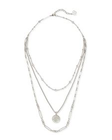 Medallion Coin Multi Strand Necklace in Silver