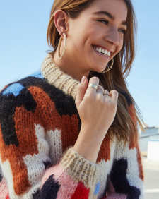 Maggie Hoop Earrings in Silver Filigree