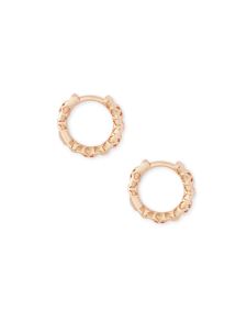 Maggie Huggie Earrings in Rose Gold Filigree