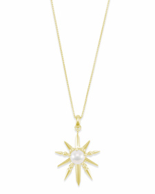 Sunburst With Pearl Charm Necklace Set