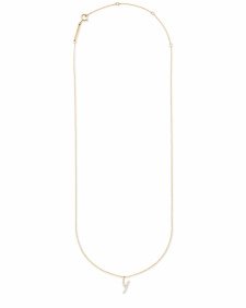 Diamond Letter Y Pendant Necklace in 14k Yellow Gold