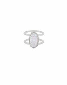 Elyse Silver Ring in Iridescent Drusy