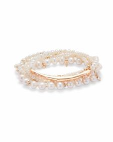 Supak Beaded Bracelet Set in Rose Gold