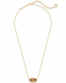 Elisa Gold Pendant Necklace in Citrine