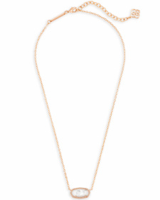 Elisa Rose Gold Pendant Necklace in Ivory Pearl