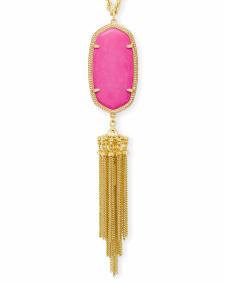 Rayne Gold Long Pendant Necklace in Ivory Mother-of-Pearl