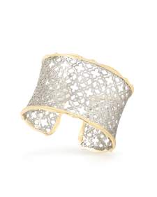 Candice Gold Cuff Bracelet in Silver Filigree Mix