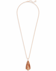 Carole Long Pendant Necklace in Rose Gold