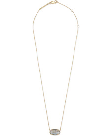 Elisa 18k Gold Vermeil Pendant Necklace in Gray Labradorite